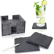 ILSA Set 4 Sottobicchieri quadrati in ardesia cm 10 su Horeca Atelier