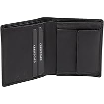 Portafoglio Mini In Vera Pelle Con Protezione RFID - Nero, Compatto Per 4 Carte Di Credito