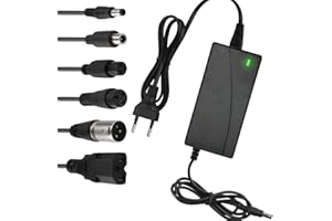 LUFEIS Chargeur Trotinette Electrique, 42V 2A Adaptateur Secteur Alimentation Chargeur, Chargeur Hoverboard, avec 6 Connecteurs, Universel Chargeur pour Xiaomi,Scooter électrique,vélo d'équilibre