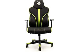 Woxter Stinger Station Alien Green - Silla Gaming Oficina (Gamer, Eje Acero, Levantamiento por pistón Gas, Piel Sintética, Ergonómica, Reposabrazos, Altura Ajustable, Cojín Lumbar)