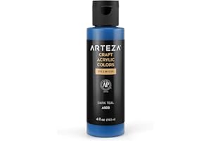 ARTEZA Craft Acrylic Paint, A503 Dark Teal, 118 ml Bottle, Water-Based, Blendable, Outdoor Craft Paint for Art & DIY Projects on Glass, Wood, Ceramics, Fabrics, Paper & Canvas