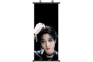 BESOISER Stray Kids Han Poster, Stray Kids Han poster arrotolabile, merchandising StrayKids, poster a rotolo StrayKids, decorazione per compleanno, tessuto per decorazione da parete, 70 x 30 cm