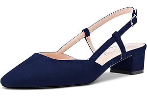 NobleOnly Mujer Chunky Ancho Bajos Gatito Heel Cuadrada Punta Sandalias Slingback Slip-on Pumps de Boda Cute Zapatos