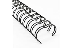 RAYSON Wire Binding Spines, 80 Sheets, 34 Loops, 12.7mm, 3:1 Pitch, Black, A4, Pack of 100