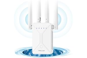 FMCCOM Ripetitore WiFi Potente per Casa, Amplificatore WiFi Potente Domestico Ripetitore Internet Segnale Wireless fino a 225㎡ | 1200Mbps | Dual-Band 2.4G e 5G | Installazione Semplice