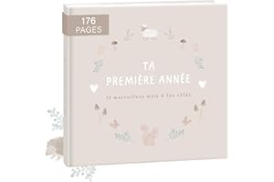 Livre naissance bébé mintkind® "Ma première année" forêt | Livre de naissance personnalisé | Cadeau nouveau-né pour fille et garçon | Journal de naissance à partir de 0 mois | Album de naissance