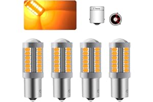 Sidaqi 4pcs 1156 BAU15S PY21W LED Bulb Amber Yellow Turn Signal Light Bulb Super Bright 6000K 5630 33 SMD Front and Rear Turn Signal Light 12-30V