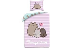 Pusheen Always Cozy Enkelsäng Påslakan 140x200 + Örngott 70x90 Stormy Pip | Vändbart sängset