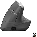 Logitech MX Mouse Verticale Wireless Ergonomico, Multi-Dispositivo, Bluetooth o 2.4GHz Ricevitore USB Unifying, Rilevamento O