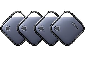 UGREEN FineTrack Finder Tag Traceur Fonctionne avec Find My (iOS Uniquement) 2 Ans Batterie Localisateur d'Objets Bluetooth pour Clés Valises Portefeuilles Wallet Bagages Sacs Lot de 4