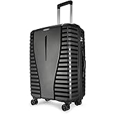 Aristocrat Large Airpro 76 Cms Check-in Polypropylene Hardsided 8 Spinner Wheels Luggage/Suitcase/Trolley Bag- Black, 53 Cm