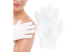 Monaldy Pair of Exfoliating Gloves Bath Spa Hand Face Body Scrub Gloves Wash Exfoliating Mitt Exfoliator Glove Shower Gloves Cloth Self Deep Massage