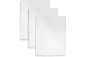 HH HERMET HOTELLERIE Set 3 Tappeti Bagno In Spugna, Misura cm.50x70, 100% Cotone, Confezione da 3, 650 gr/mq Doppio Ritorto, Bianco, Resistente ai Lavaggi, Ideale per Hotel e B&B