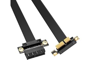 GINTOOYUN PCI-E 1X Expansion Adapter Jumper Cable 90 Degree PCIE 1X Male to Horizontal 180 Degree Female Expansion Cable for Graphic Cards,NICs,Sound Cards,etc(11.8Inch)(90 degrees 30CM)