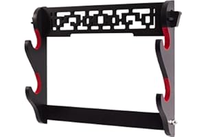 FOXSMZZ Support Mural Pour éPéE De Samouraï, PréSentoir Katana Wakizashi Tanto, Support Mural Pour éPéE (2 niveaux)