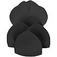 Bra Pad Inserts 4 Pairs,Sermicle Bra Pads Sewn Padded for Sports Bra A/B or C/D,D/E Cup Beige or Black, White Optional