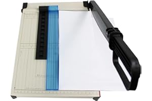 KASADIN A4 Massicot, Coupe Papier avec Base en Métal, Protection de Sécurité et Ajusteur de Papier Magnétique, B5 A5 B6 B7 Guillotine pour Home, Capacité 15 feuilles, Parfait pour Photo, Papier, Blanc