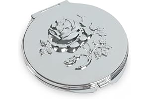‎GOSHENTECH Goshentech Retro Metall taschenspiegel Reise Tragbarer Spiegel Make up Spiegel 1x/2x Vergrößerung Kompakt &Portabel Zusammenklappbar (Silber)