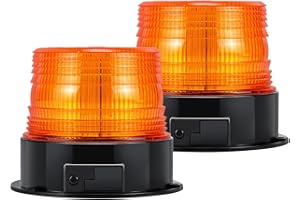 Dinfu 2x Gyrophare LED Sans Fil Rechargeable 12V-24V orange lumière stroboscopique feux clignotant magnetique d'urgence signalement lumières pour voiture auto véhicule tracteur SUV