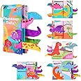 Vicloon Baby Cloth Books for Babies, Baby Soft Books with 3D Animal Tails, Touch and Feel Soft Books, Early Learning Babies First Books Quiet Books for 0-3 Year Old Toddlers Kids（Dinosaur）