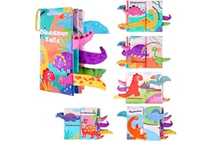 Vicloon Książka z tkaniny dla niemowląt 0-3 miesięcy, książka z tkaniny dla niemowląt, sensoryczna książka miękka zimna, zabawka edukacyjna dla dzieci, pomysł na prezent z okazji narodzin dziecka dla