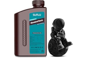 SUNLU Standard Resin, SLA Resina Impresora 3D Resina Fotopolímero, 405nm UV Luz Curado Resina, LCD 3D Printing Resin, Baja Contracción y Curado Rápido, 1000G Resin Sólido Negro