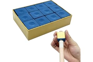 VPB Billiard cue chalk, billiard rubbing powder, snooker billiards chalk, billiard cue head non-slip chalk, billiard Accessories, Blue, Oily 12pc