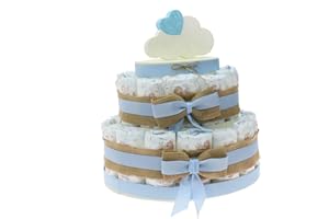 Viale Magico Idea Regalo Originale Prima Infanzia, Torta Pannolini Economica Nascita Bimbo, Baby Shower Neonato (Torta da 30 Pannolini)