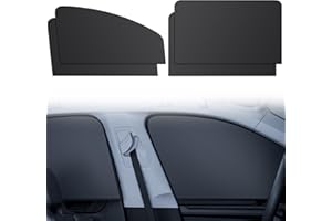 Wesoke Car Window Shades 4 Pcs Auto Privacy Curtains, Magnetic Car Front Rear Side Window Sun Shades, Universal Vehicle Window Curtain Covers for Camping, Travel, 100% Block Light, Double-Sided Black