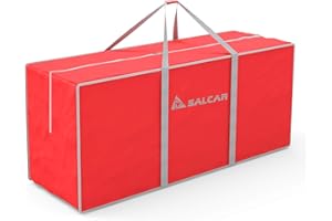 SALCAR Christmas Tree Storage Bag For Trees,Rectangle large storage bag,130 * 40 * 50cm 600D Oxford Material with Reinforced Handle & Zipper For Christmas tree and Christmas accessories,Red