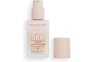 ‎REVOLUTION BEAUTY LONDON Makeup Revolution, Skin Silk Serum Foundation, Light to Medium Coverage, Contains Hyaluronic Acid, F3, 23ml