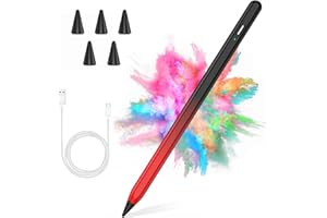 FUWANG KARFUN Stylus Pen für iPad Apple 2018–2025,Tablet Pencil mit Fast Charging für IPad 10/9/8/7/6th Gen,i Pad Pro 11/12.9",iPad mini 6/5th/ Air 3/4/5, Stift (Schwarz Rot Touch-Schalter)