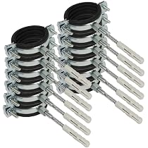 20er Set Edelstahl-Rohrschellen – Spannbereich 133–137 Mm, Mit Gummi-Einlage Für Schallschutz, Ideal Für Wasserrohre & Gartenschlauch