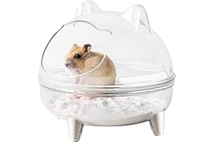 Yoolhamy Baño de Arena Hámster, Animal InodoroTransparente para Hámster, Contenedor de Baño de Arena Hámster Pequeño Mascota Sauna Baño para Erizo Sirio Cerdo de Guinea Ardilla