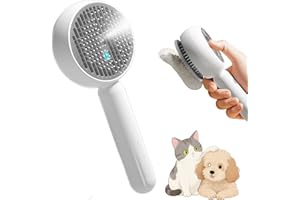 Youery szczotka dla kota i psa z parą, grzebień z regulowanym uchwytem do długich i krótkich włosów, uwalnianie jednym kliknięciem