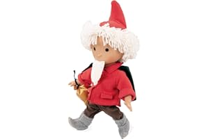 Götz 2470009 Sandmann Puppe in rot 65 Jahre Jubiläumsedition mit Schlafsandbeutel und Musikwerk, 37 cm