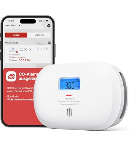YOJOCK Tragbarer 3-in-1 Kohlenmonoxid Melder für Zuhause & Reisen, 120