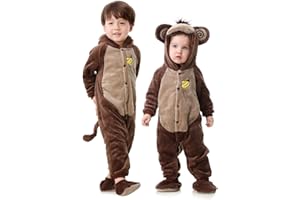 Ragelion Disfraz de mono para bebé Mono de franela Disfraz de Halloween para niños pequeños