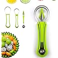 4 in 1 Fruit Tool Set Fruit Carving, Fruit Scoop Watermelon Ball Cutter Food Cantaloupe Peeler, Used for Fruit Decoration Kitchen Fruit Shop