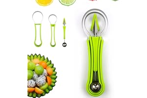 TRLREQ 4 in 1 Fruit Tool Set Fruit Carving, Fruit Scoop Watermelon Ball Cutter Food Cantaloupe Peeler, Used for Fruit Decoration Kitchen Fruit Shop