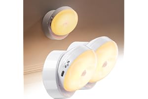 ‎JACKYLED JACKYLED 2 Stück Nachtlicht mit Bewegungsmelder, 360° Magnetfuß, LED Wandleuchte Akku, 2 Modi, 3000K Warmweiß, Innenbeleuchtung für Schlafzimmer, Treppenbeleuchtung, USB-C wiederaufladbar mit 1M Kabel