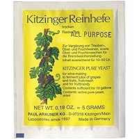 WEINHEFE UNIVERSAL Arauner Kitzinger – Trocken Reinhefe für 50L | Naturhefe | Obstwein hefe | Hefenährsalz | Alkoholhefe…