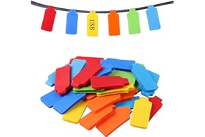 MAXQZIN Pack of 36 Cable Labels, Cable Labelling Nylon Cable Labels, 6 Colours, Cable Marking, Reusable Cable Labelling Clip, Cable Markers for Home, Office