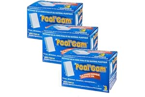 Pool Gom - Lot de 9 pièces - Gomme spéciale pour le nettoyage de la ligne d'eau, murs, parties en plastique pour piscine & Spa