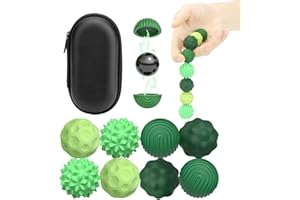 MORLUKS 8 Stück Magnetische Fidget Toys, Anti Stress Spielzeug Magnetkugeln, Stress Bälle mit Silikonhülle, Stressball Sensorik Spielzeug Sensory Toy (Grün)