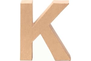 Glorex GmbH GLOREX Lettre K en carton, naturel, 17,5 x 5,5 cm