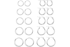 Senteria 10 Paia di Piccoli Orecchini a Cerchio per Donna Acciaio Inossidabile 14K Placcato in Oro Orecchini a Cerchio Ipoallergenici Set di Orecchini a Cerchio Senza Fine per Uomo 8/10/12/14/16mm