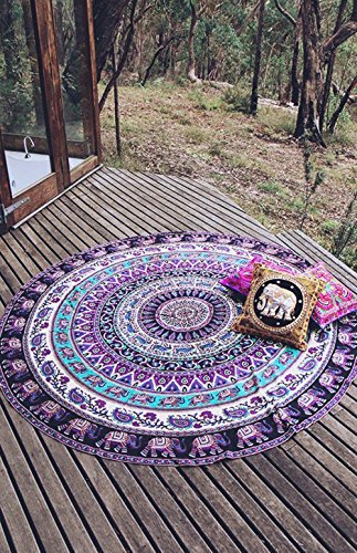 FANGXIN Handwerk Runde Quaste Strandtuch Strand Yoga Matten Handtüche Schal Strandlaken - 3