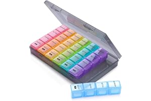 ‎SUKUOS SUKUOS Tablettenbox 7 Tage Klein Pillendose 7 Tage 4 Fächer Deutsch Medikamentenbox Reise Morgens Mittags Abends Nachts