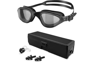 RANTIZON Updated Anti-Fog Swimming Goggles Adults Providing UV Protection and Secure fit Ensuring a Leak-free Swim Experience Suitable for Both Men and Women Black Swimming glasses